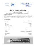 Manus Bond 75AM industrial grade sealant TDS