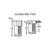 10-24 UNC A-H Series, Grip: .130-.225 , Aluminum, Part #A41024225