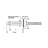 Gesipa Large Flange Head Bulb-tite Rivet (diagram)