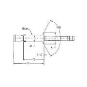 2761-0821 Steel Countersunk Head Monobolt Rivet, 1/4″ Dia.