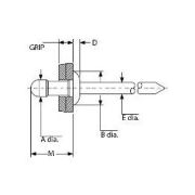 1663-0613 Aluminum/Stainless Lo-Profile Head Multigrip Rivet, 3/16″ Dia.