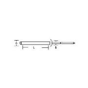 4 X 30F A/S, Aluminum/Steel Dome Head Metric Rivet, 4mm Dia.