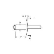ABL4-6A Aluminum Klik-Fast Large Flange Rivet, 1/8″ Dia.
