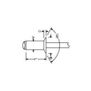 AC6-4 Aluminum/Steel Countersunk Rivet, 3/16″ Dia.