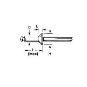 SK43BS, All Steel Countersunk Head POP Rivet