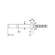 RV6500-8-6 Aluminum Large Flange Mega-Grip Rivet, 1/4″ Dia.