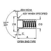 Sherex #SXS25-451CY NAS 1330 Countersunk Head Style